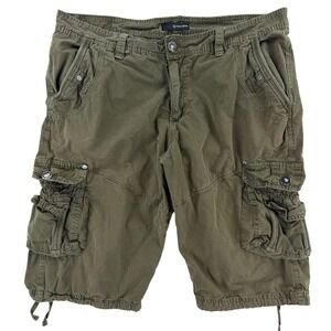 Fried‎ Denim Cargo Shorts Mens 38 Green Cotton Canvas Gorpcore Y2K Utility